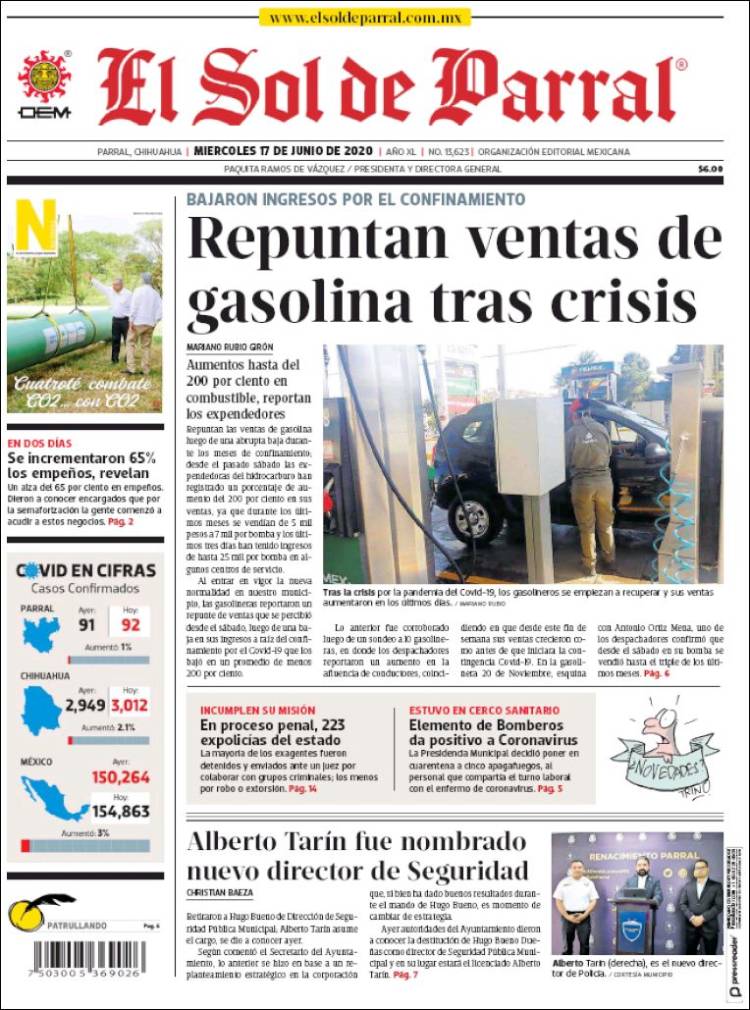 Portada de El Sol de Parral (M&eacute;xico)