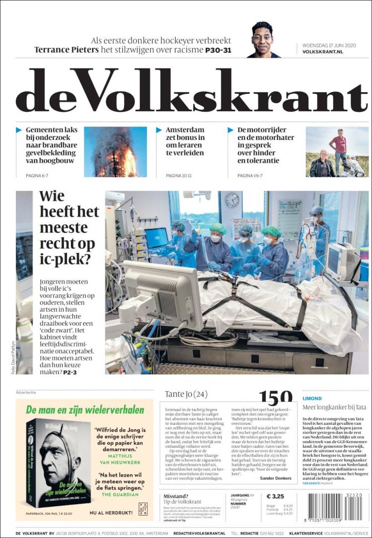 Portada de De Volkskrant (Pa&iacute;ses Bajos)