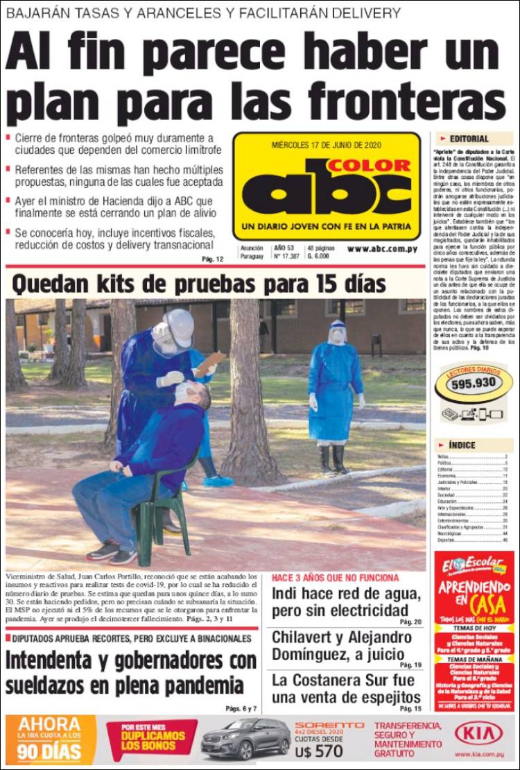 Portada de ABC Color (Paraguay)