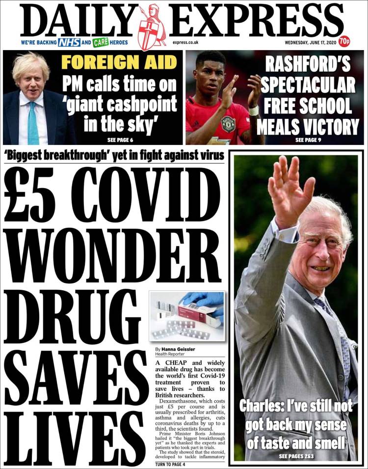 Portada de Daily Express (Reino Unido)