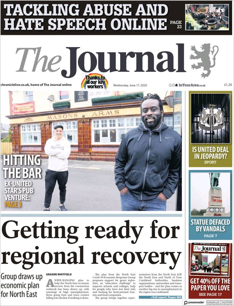 Portada de The Journal (Reino Unido)