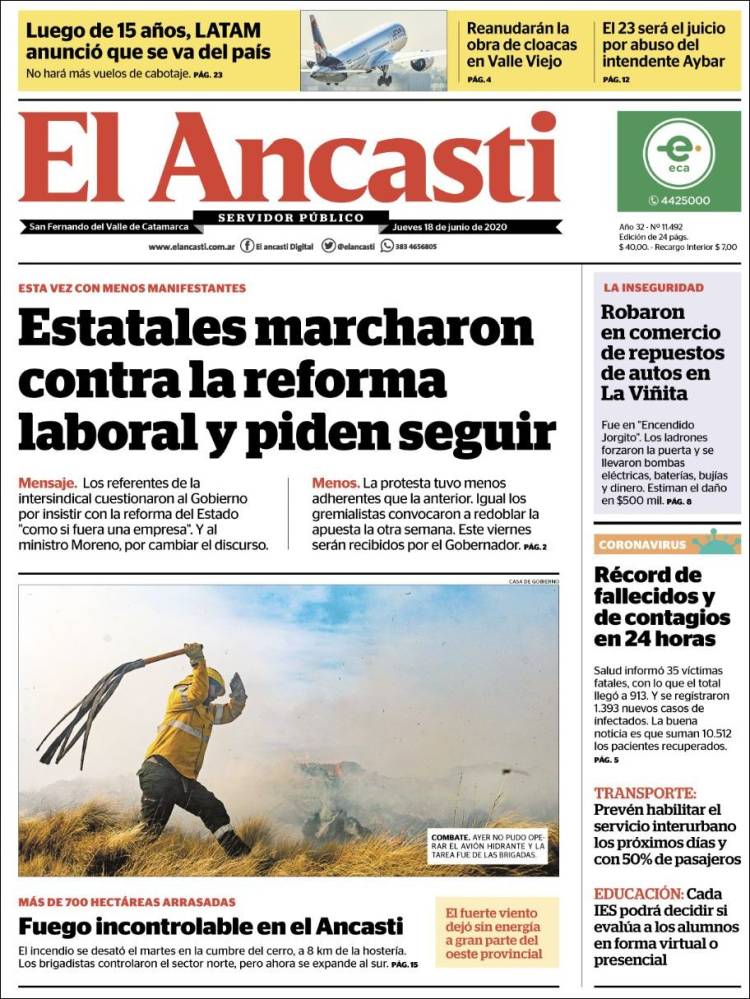 Portada de El Ancasti (Argentina)