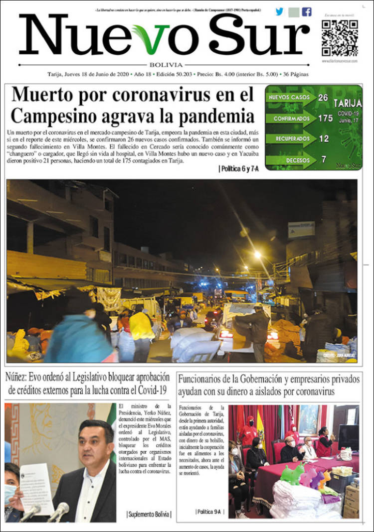 Portada de Nuevo Sur (Bolivia)