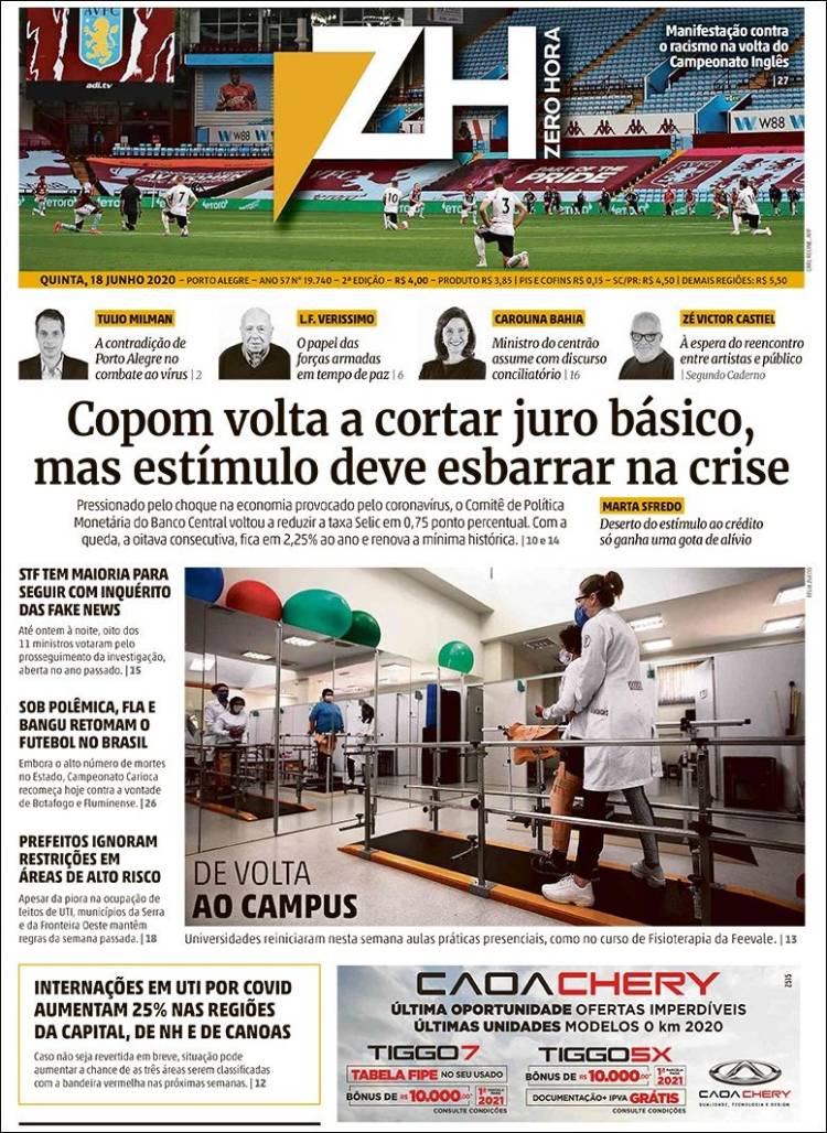 Portada de Zero Hora (Brasil)