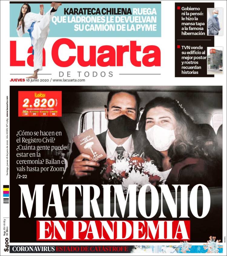 Portada de La Cuarta (Chile)