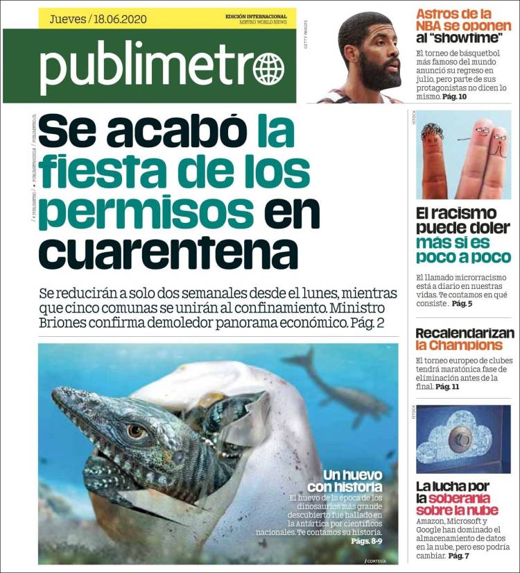 Portada de Publimetro (Chile)