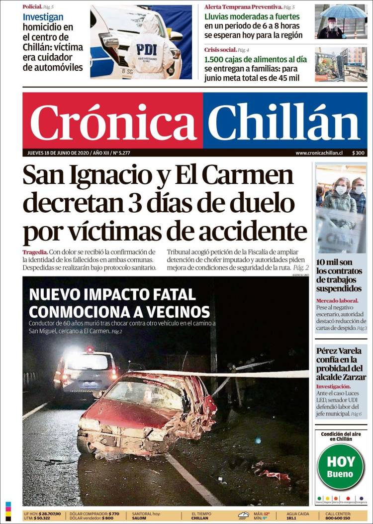 Portada de Crónica Chillán (Chile)