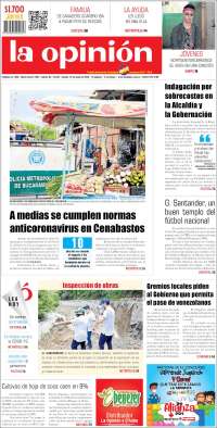 Portada de Diario La Opinion (Colombia)