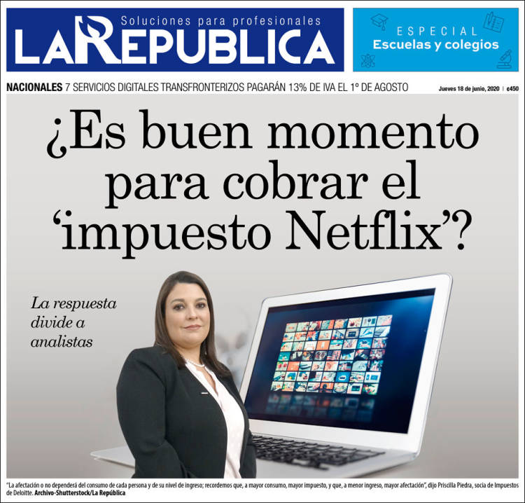 Portada de La República (Costa Rica)