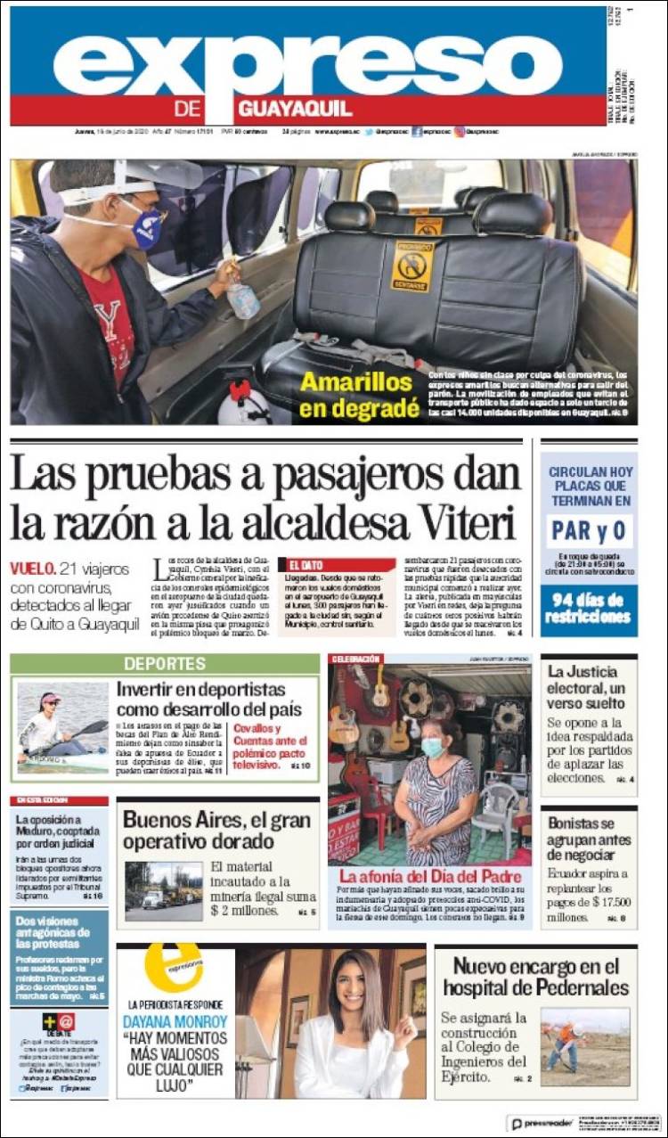 Portada de Expreso (Ecuador)