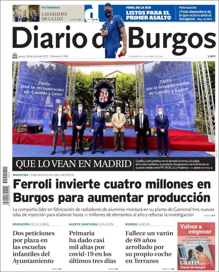 Portada de Diario de Burgos (Espa&ntilde;a)