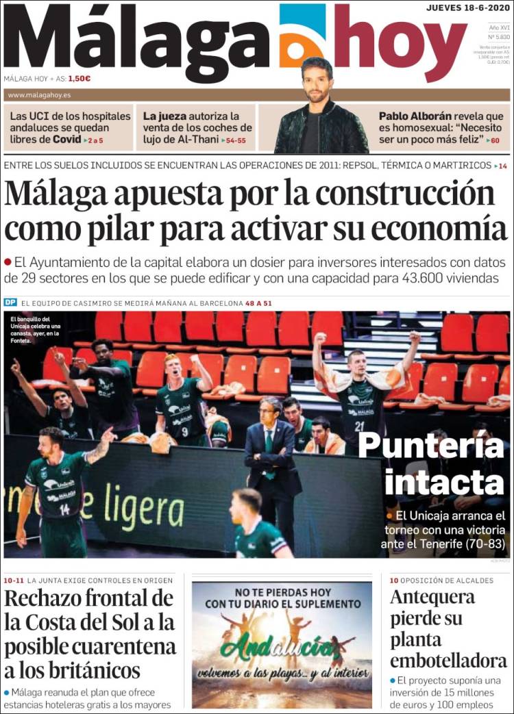 Portada de Málaga Hoy (Espa&ntilde;a)