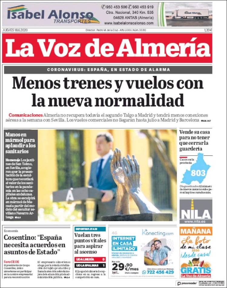 Portada de La Voz de Almería (Espa&ntilde;a)