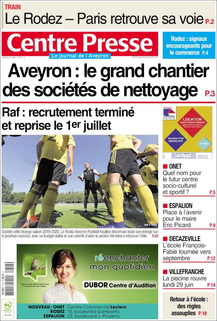 Portada de Centre Presse (Francia)