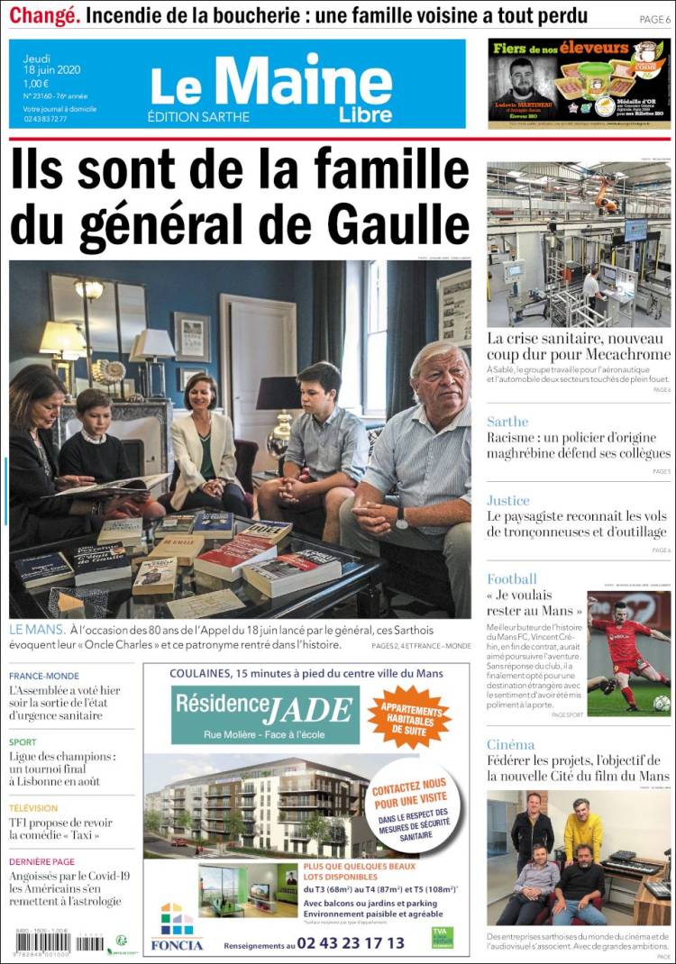 Portada de Le Maine Libre (Francia)