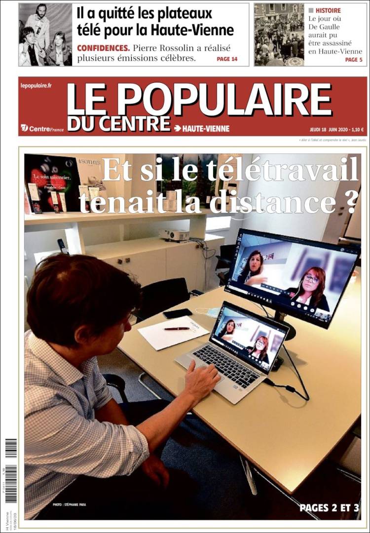 Portada de Le Populaire du Centre (Francia)