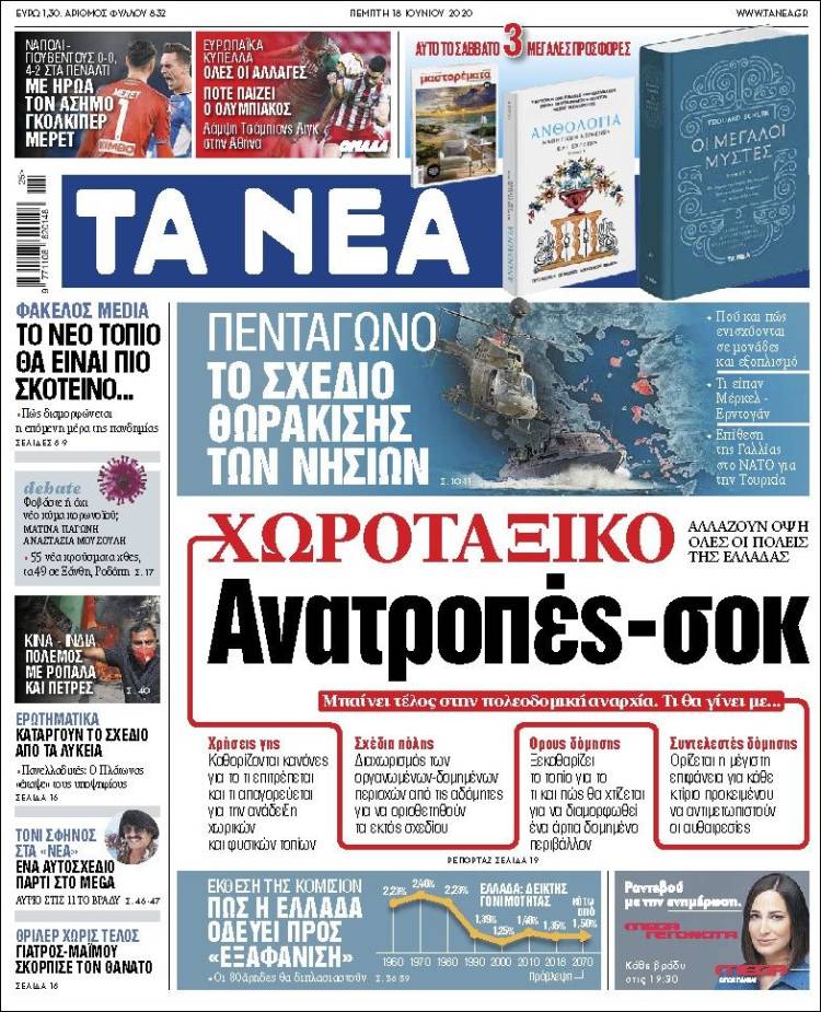 Portada de Ta Nea (Grecia)