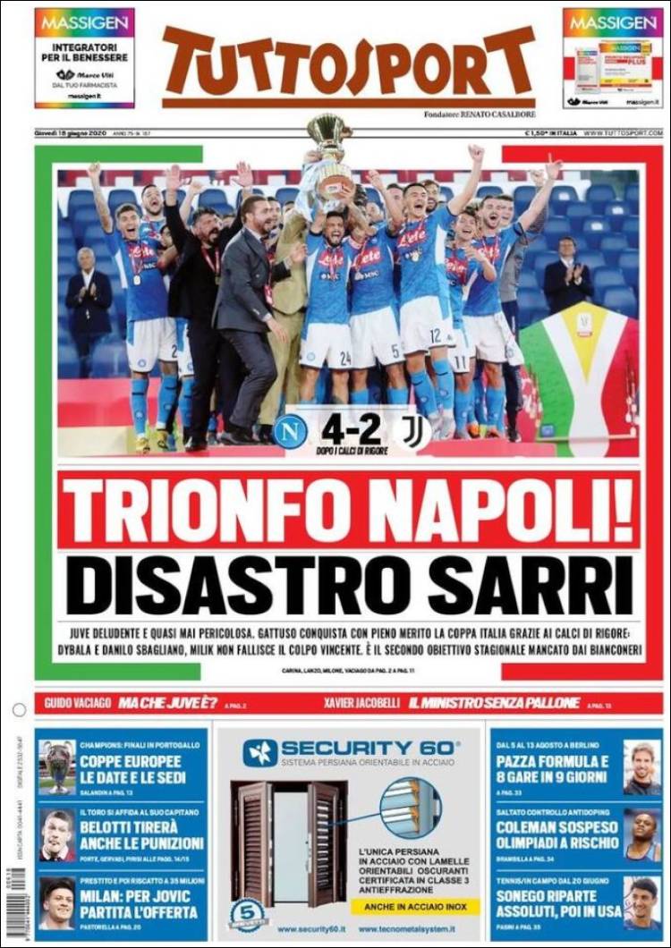 Portada de Tuttosport (Italia)