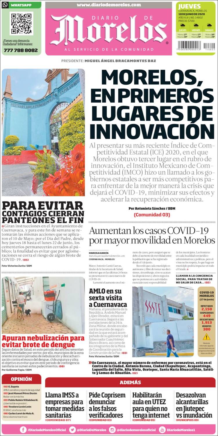 Portada de Diario de Morelos (México)