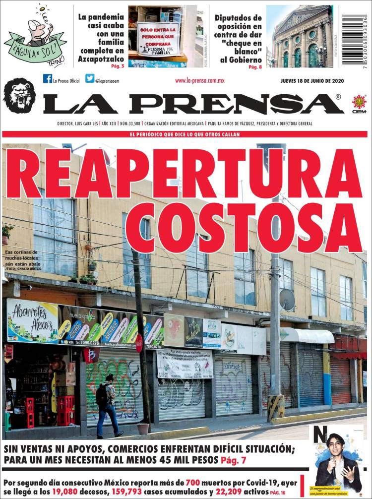 Portada de La Prensa (México)