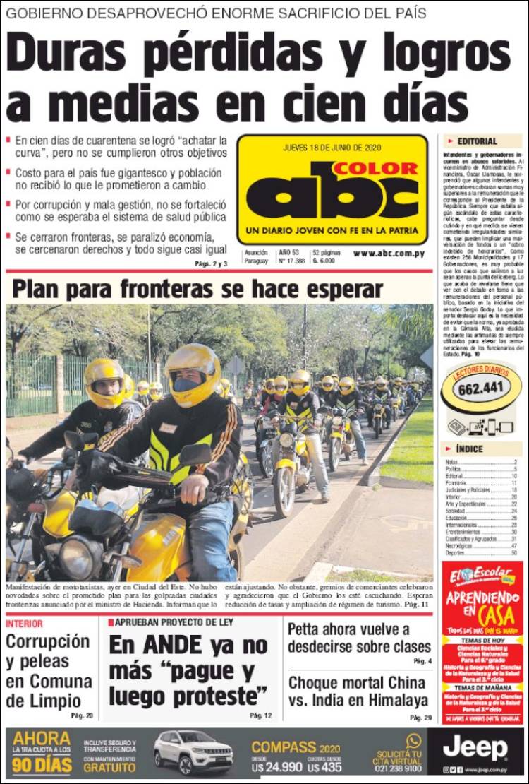 Portada de ABC Color (Paraguay)