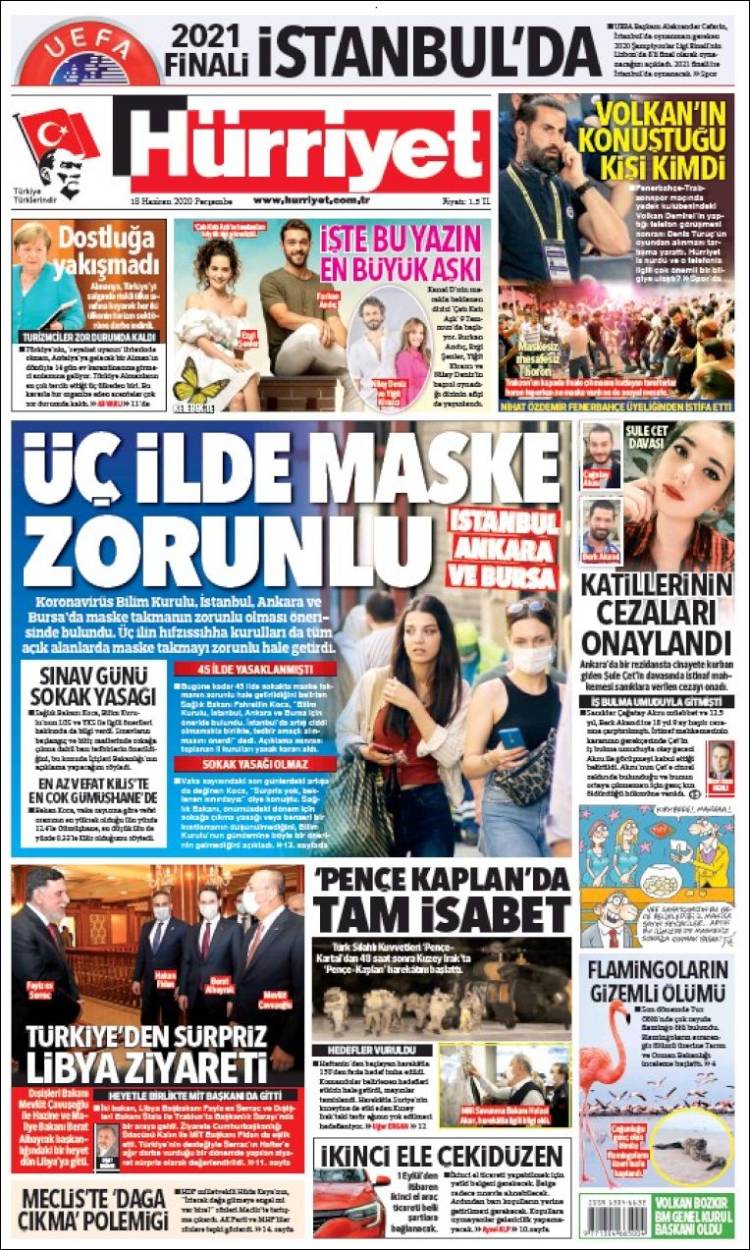 Portada de Hürriyet (Turqu&iacute;a)