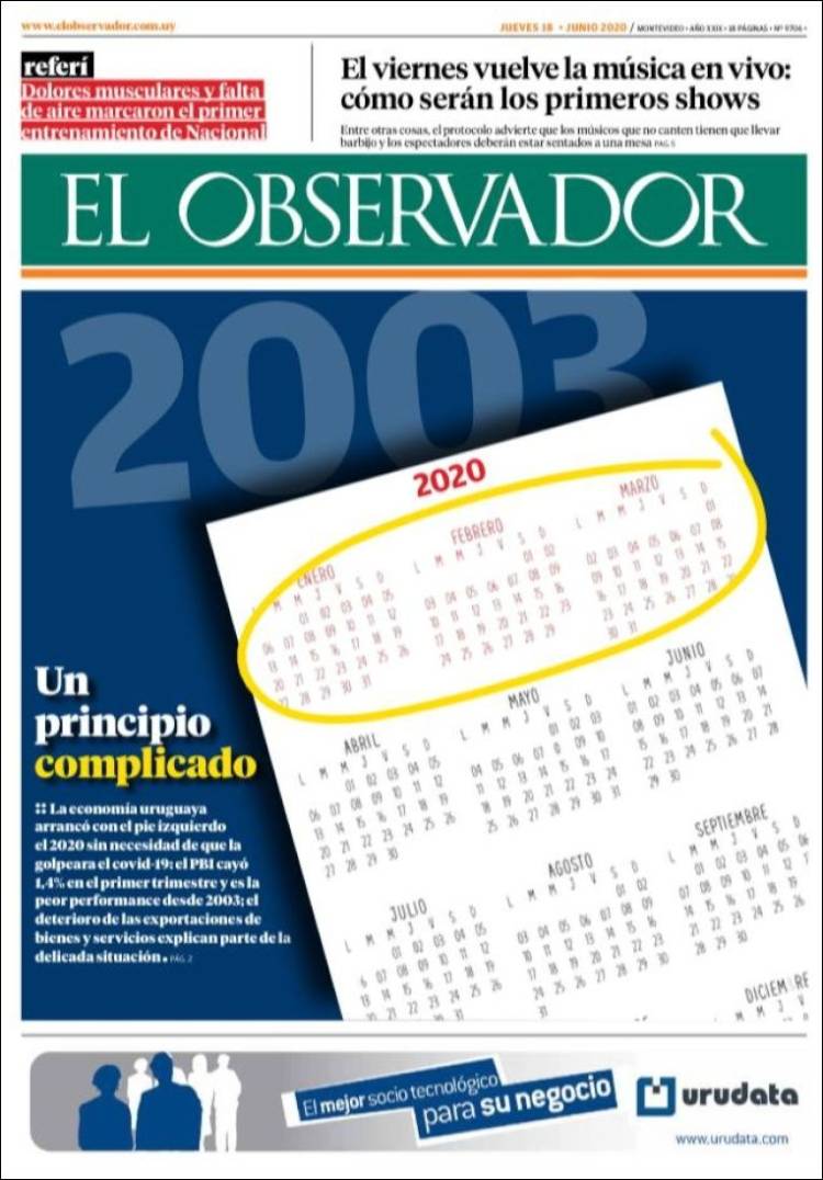 Portada de El Observador (Uruguay)