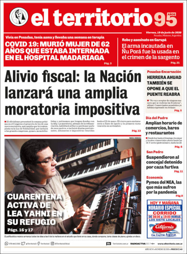 Portada de El Territorio (Argentina)