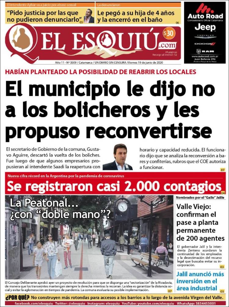 Portada de El Esquiu (Argentina)