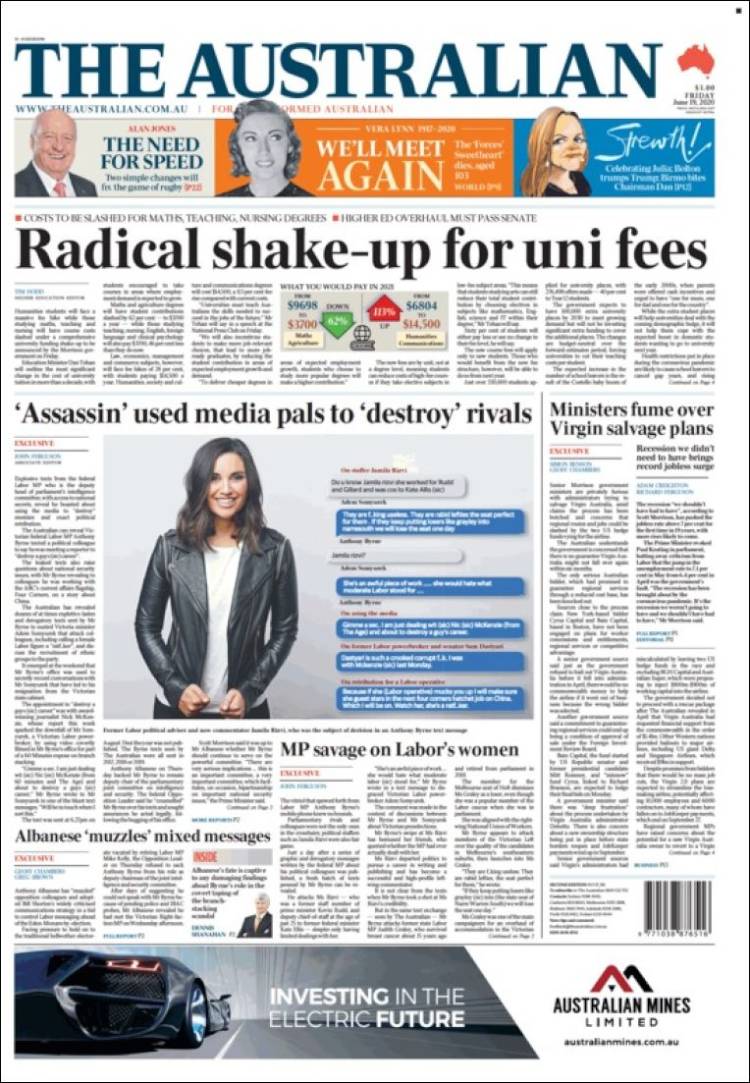 Portada de The Australian (Australia)