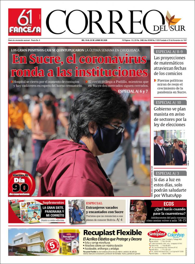 Portada de Correo Sur (Bolivia)