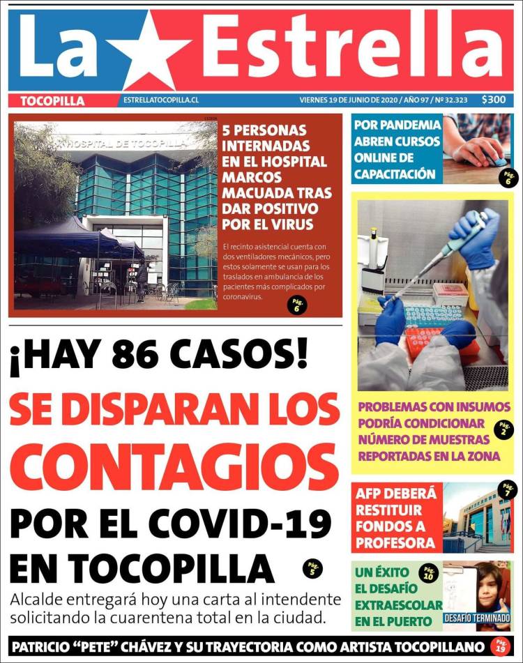 Portada de La Estrella de Tocopilla (Chile)