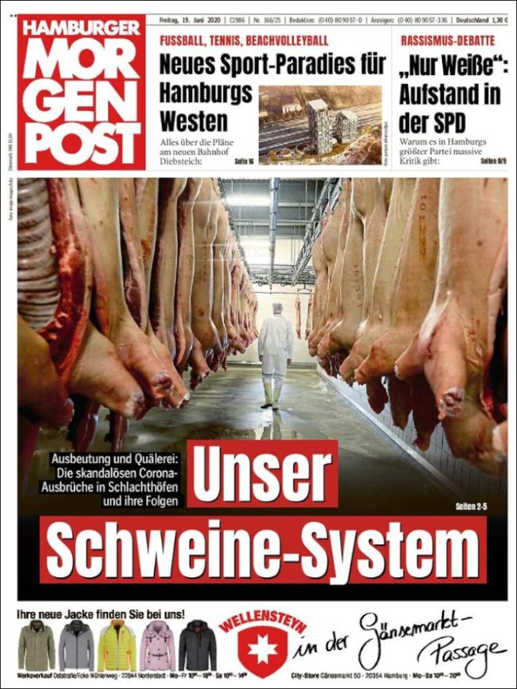 Portada de Hamburger Morgenpost  (Alemania)