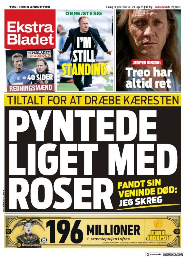 Portada de Ekstra Bladet (Dinamarca)