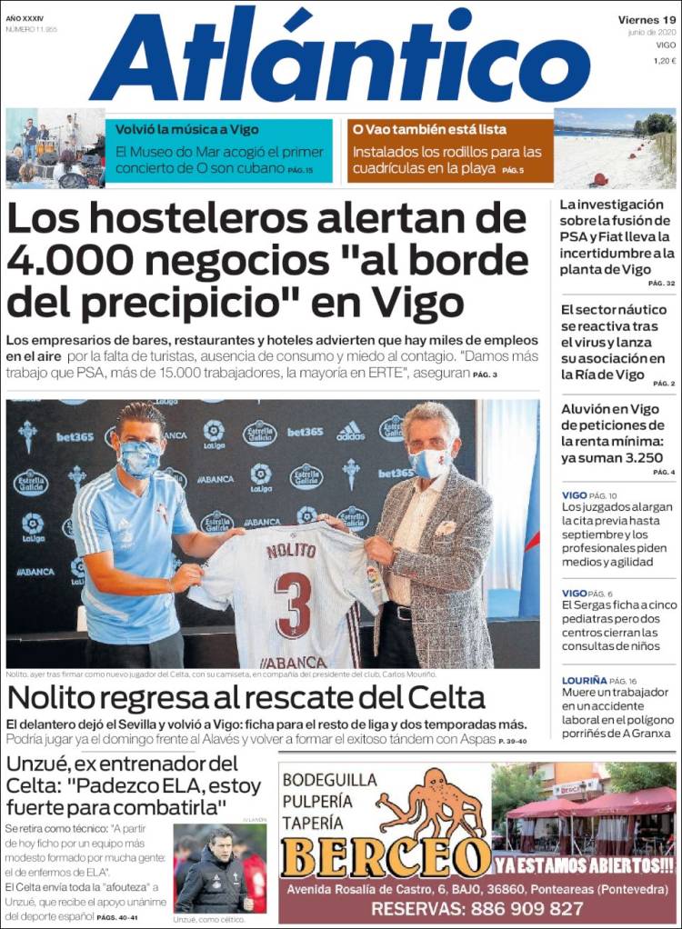 Portada de Atlántico Diario (España)