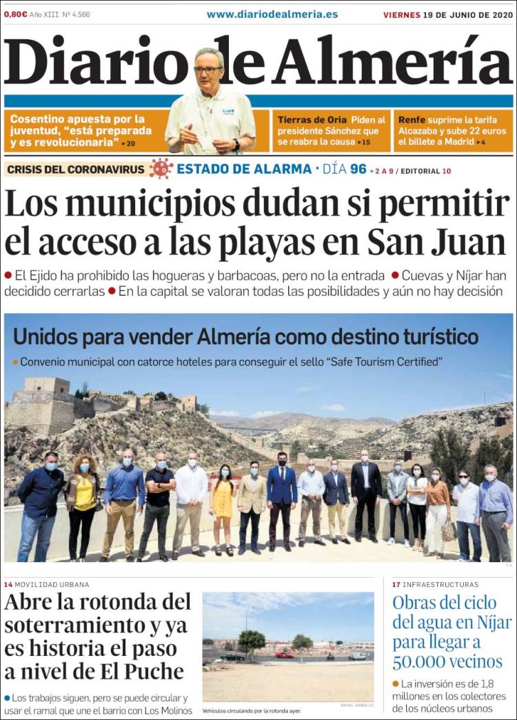 Portada de Diario de Almería (España)
