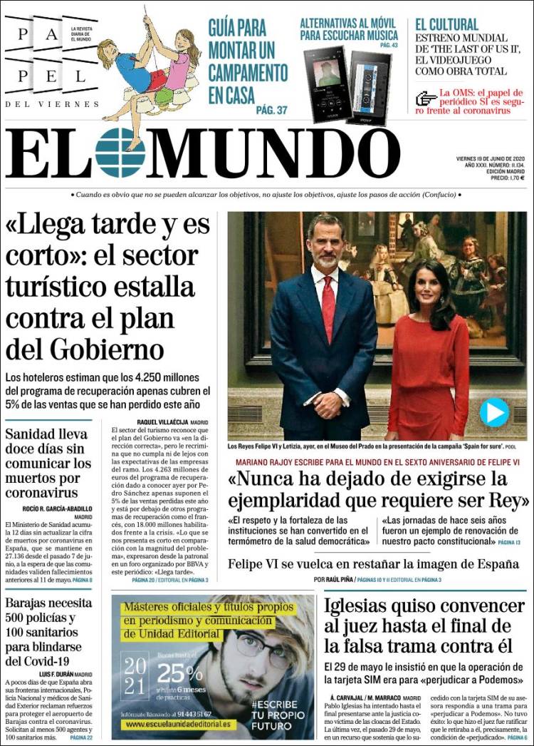 Portada de El Mundo (España)