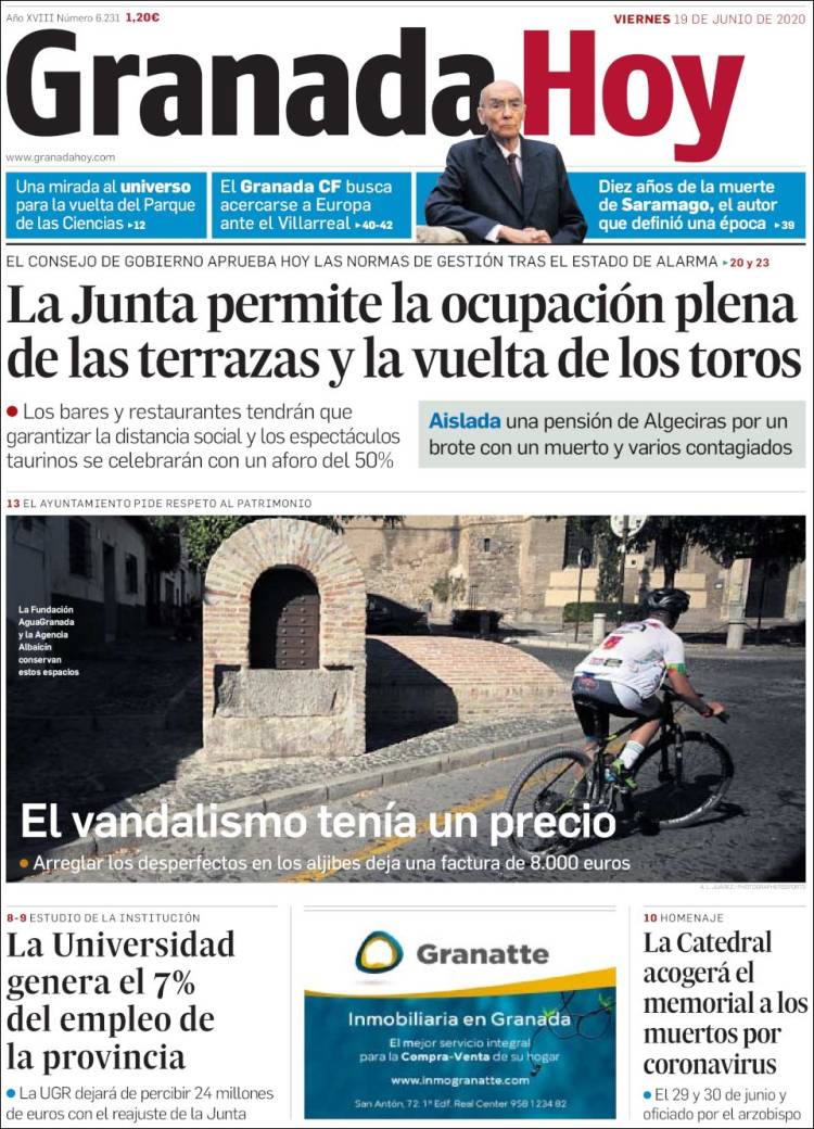 Portada de Granada Hoy (España)