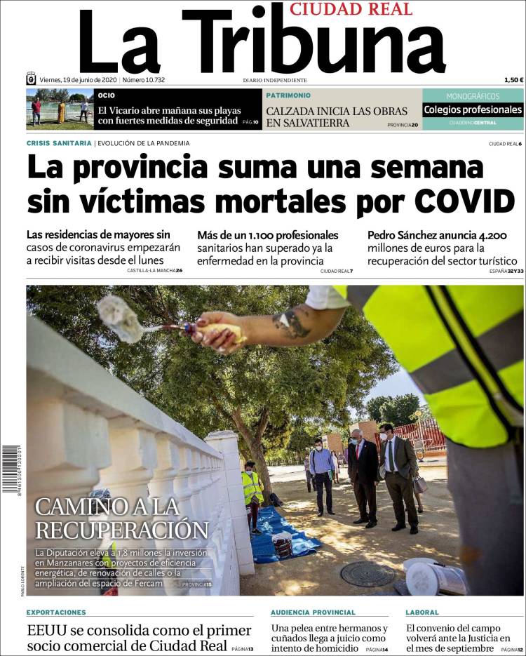 Portada de La Tribuna de Ciudad Real (España)