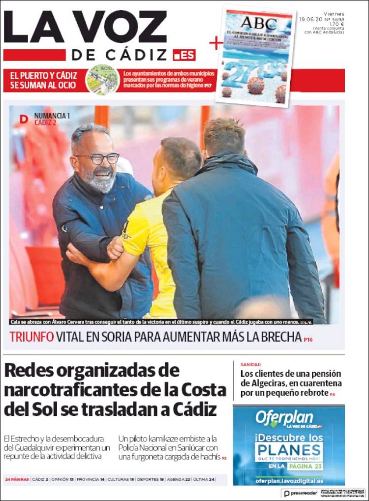 Portada de La Voz de Cádiz (España)