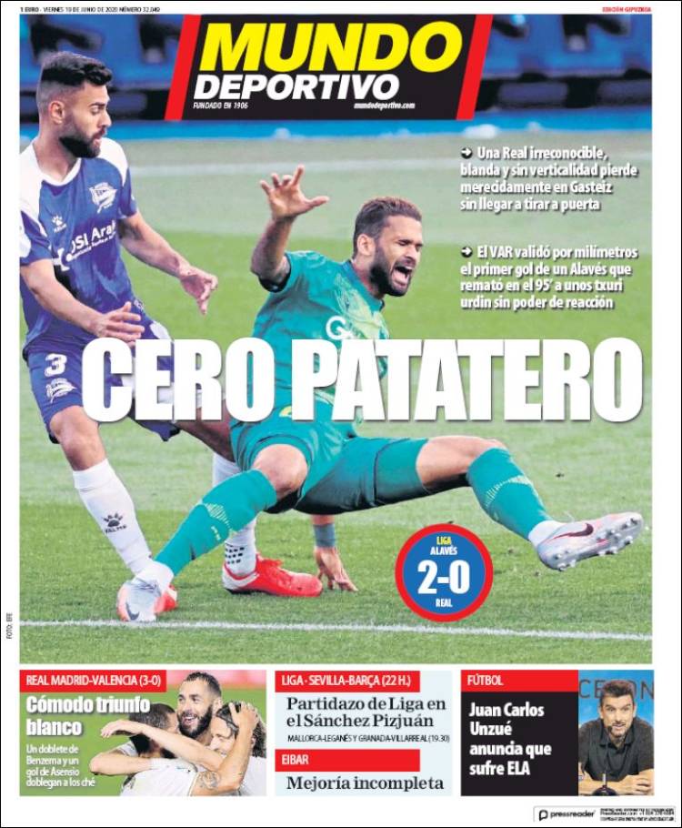 Portada de Mundo Deportivo Gipuzkoa (España)