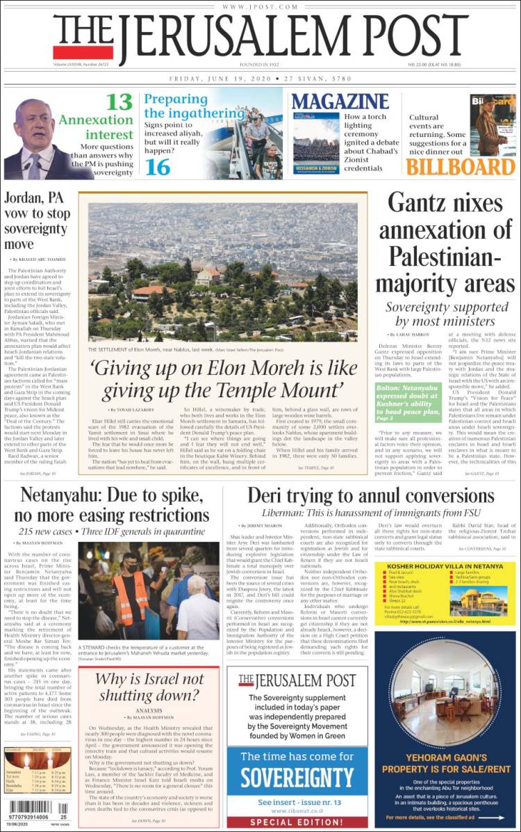 Portada de The Jerusalem Post (Israel)