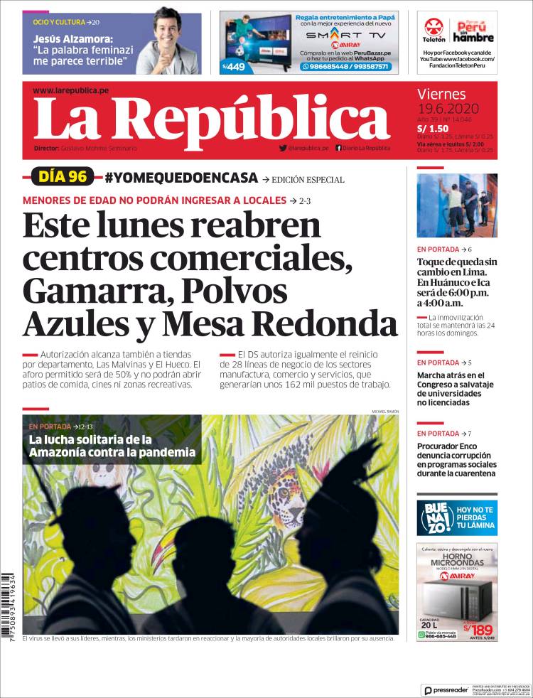 Portada de La Republica (Per&uacute;)