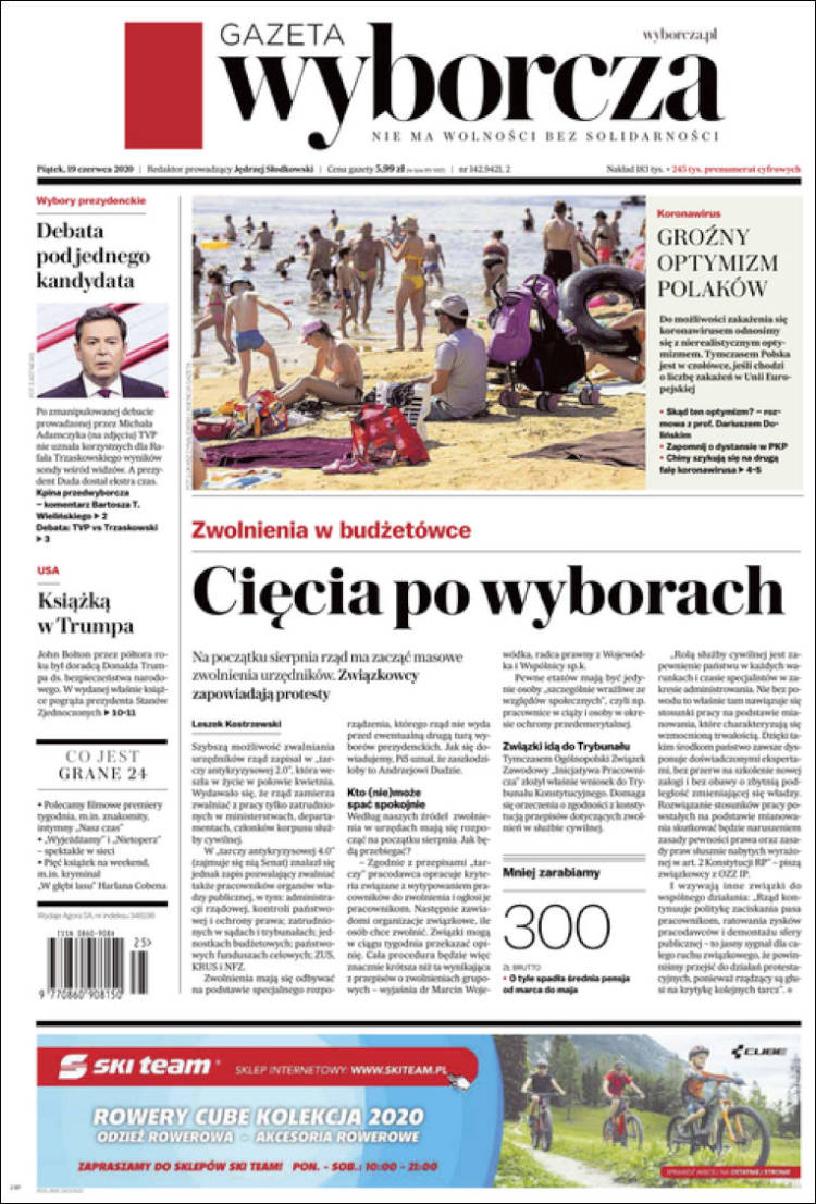 Portada de Gazeta Wyborcza (Polonia)