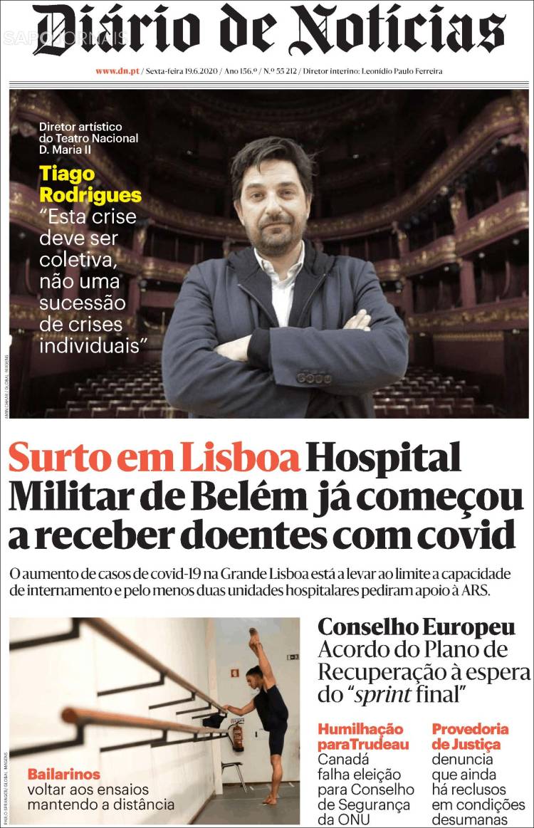 Portada de Diário de Noticias (Portugal)