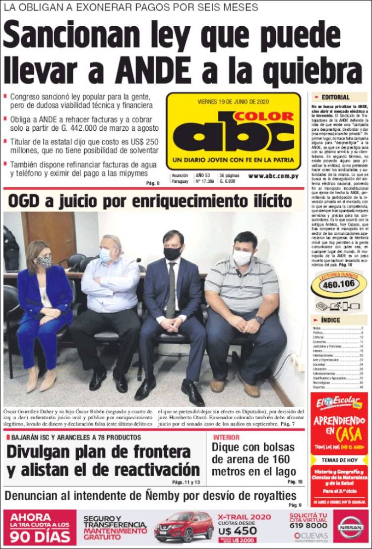 Portada de ABC Color (Paraguay)