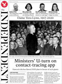 Portada de The Independent (Reino Unido)