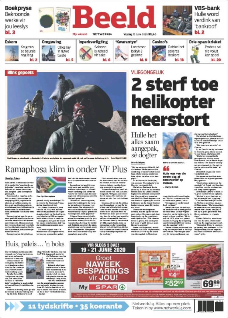 Portada de Beeld (Sud&aacute;frica)