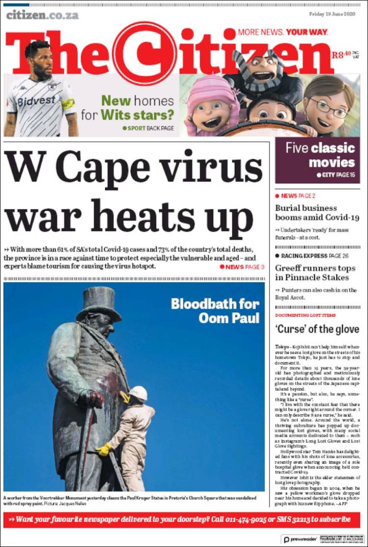 Portada de The Citizen (Sud&aacute;frica)