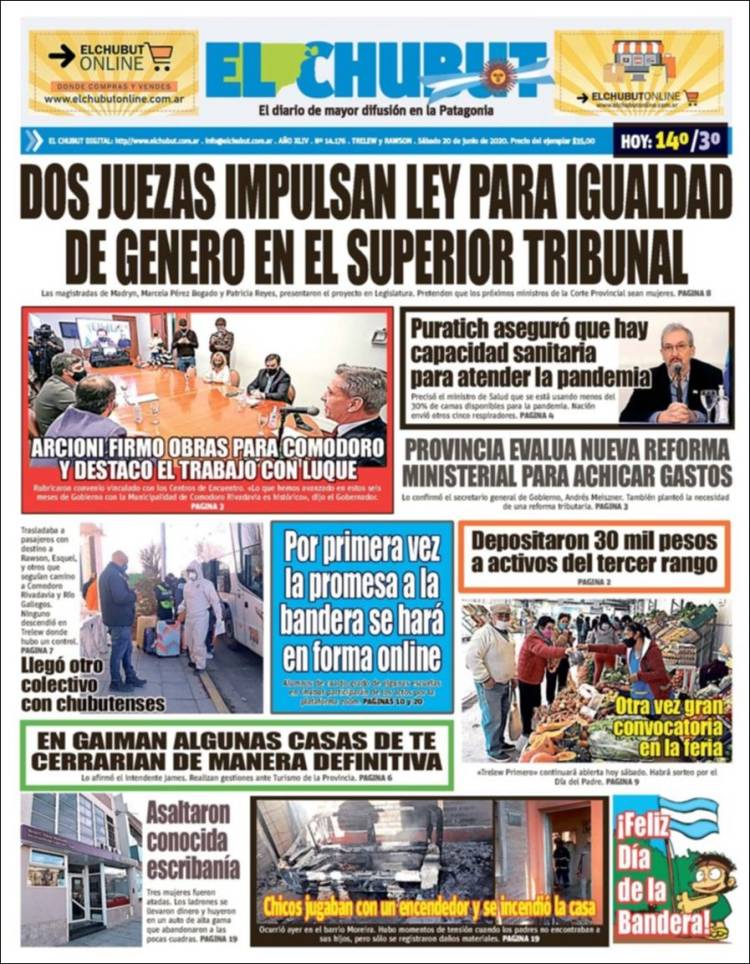 Portada de El Chubut (Argentina)